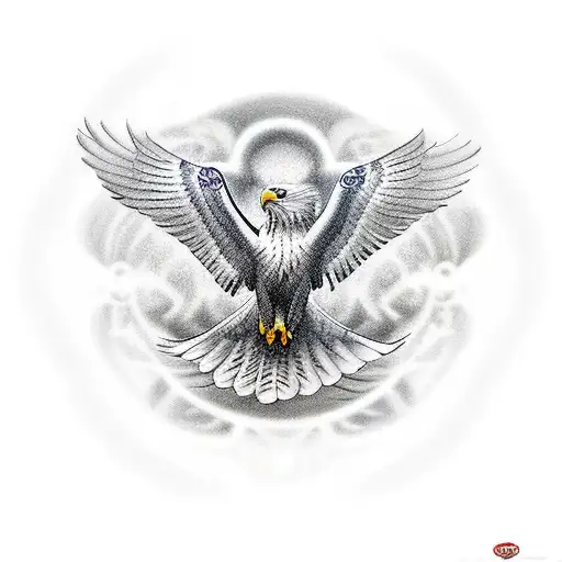 flying eagle no background tattoo design idea