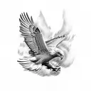 flying eagle no background tattoo design idea