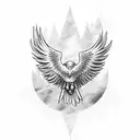 flying eagle no background tattoo design idea