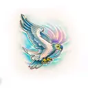 flying eagle tattoo design idea