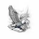 flying eagle no background tattoo design idea