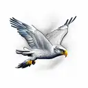 flying eagle no background tattoo design idea