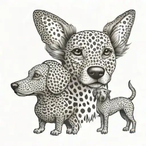 Dogs names - lyka and pebbles tattoo design idea