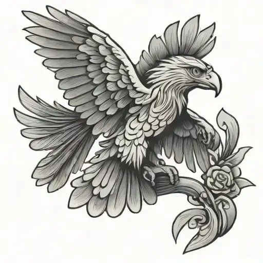 mexican eagle perched on top tattoo design idea