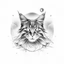 gato Maine coon attack on tittan tattoo design idea