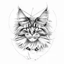 gato Maine coon attack on tittan tattoo design idea
