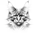 gato Maine coon attack on tittan tattoo design idea