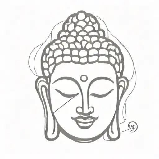 buddha head tattoo design idea