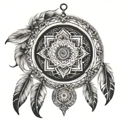 dream catcher, mandala design incorporating tattoo design idea