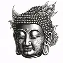 buddha head tattoo design idea