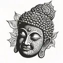 buddha head tattoo design idea