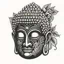 buddha head tattoo design idea