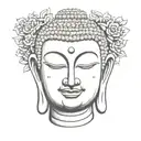 buddha head tattoo design idea