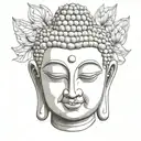 buddha head tattoo design idea
