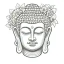 buddha head tattoo design idea