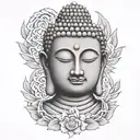 buddha head tattoo design idea