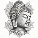 buddha head tattoo design idea