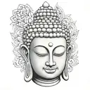 buddha head tattoo design idea