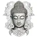 buddha head tattoo design idea
