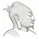 buddha head tattoo design idea
