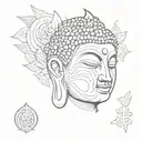 buddha head tattoo design idea