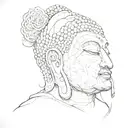 buddha head tattoo design idea