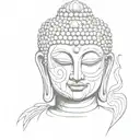 buddha head tattoo design idea