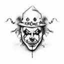 scary clown  tattoo design idea