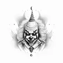 scary clown  tattoo design idea