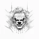 scary clown  tattoo design idea