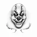 scary clown  tattoo design idea