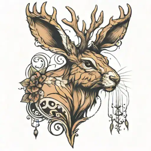 jackalope tattoo design idea