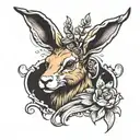 jackalope tattoo design idea