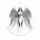 Angel with teardrop tattoo design idea