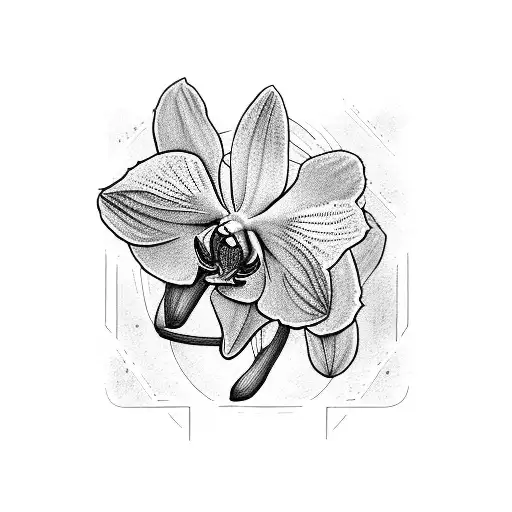 numbers 1212, IX_III_MMXXIII, pink orchid  tattoo design idea