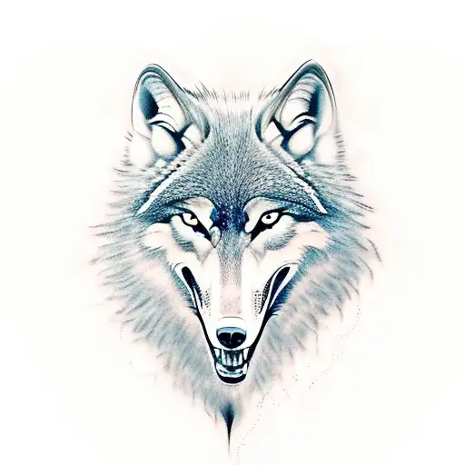 a wolf gnashing teeth tattoo design idea