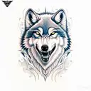 a wolf gnashing teeth tattoo design idea