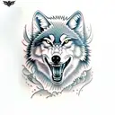 a wolf gnashing teeth tattoo design idea