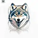 a wolf gnashing teeth tattoo design idea