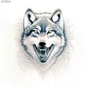 a wolf gnashing teeth tattoo design idea