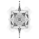 Incorporate candlestick patterns into a geometric design tattoo design idea