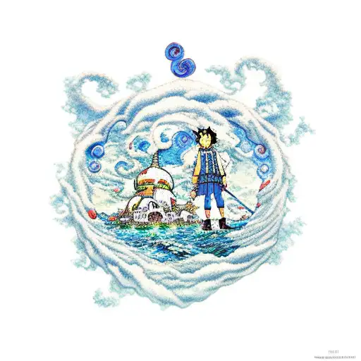  studio ghibli with van gogh tattoo design idea