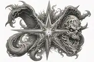 the lucifer morning star picture covered in dark smoke  tattoo design idea