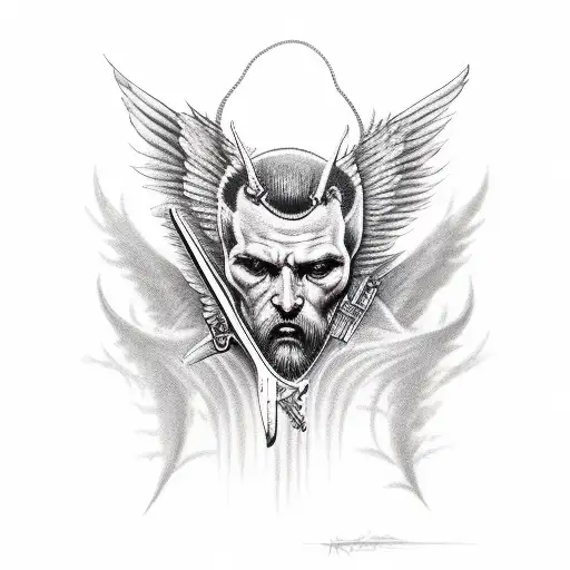 angels vs demons holy war  tattoo design idea