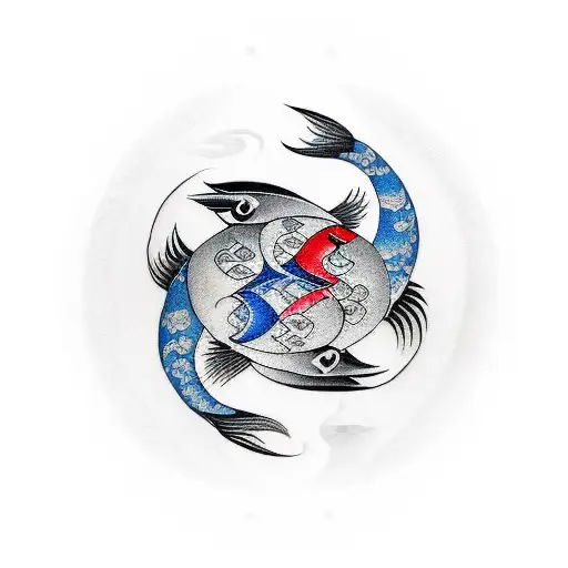 yin and yang pisces tattoo tattoo design idea
