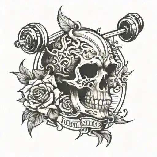 aesthetic gym tattoo design idea