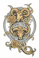 Aries Capricorn cancer and Taurus zodiac symbol tattoo design idea
