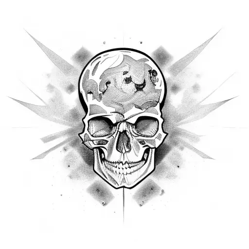 Punchy Skull tattoo design idea