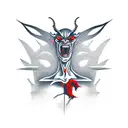 demon hiking tattoo design idea