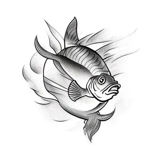 create a tattoo that has a fish with its tail coming out of a small smoke tattoo design idea